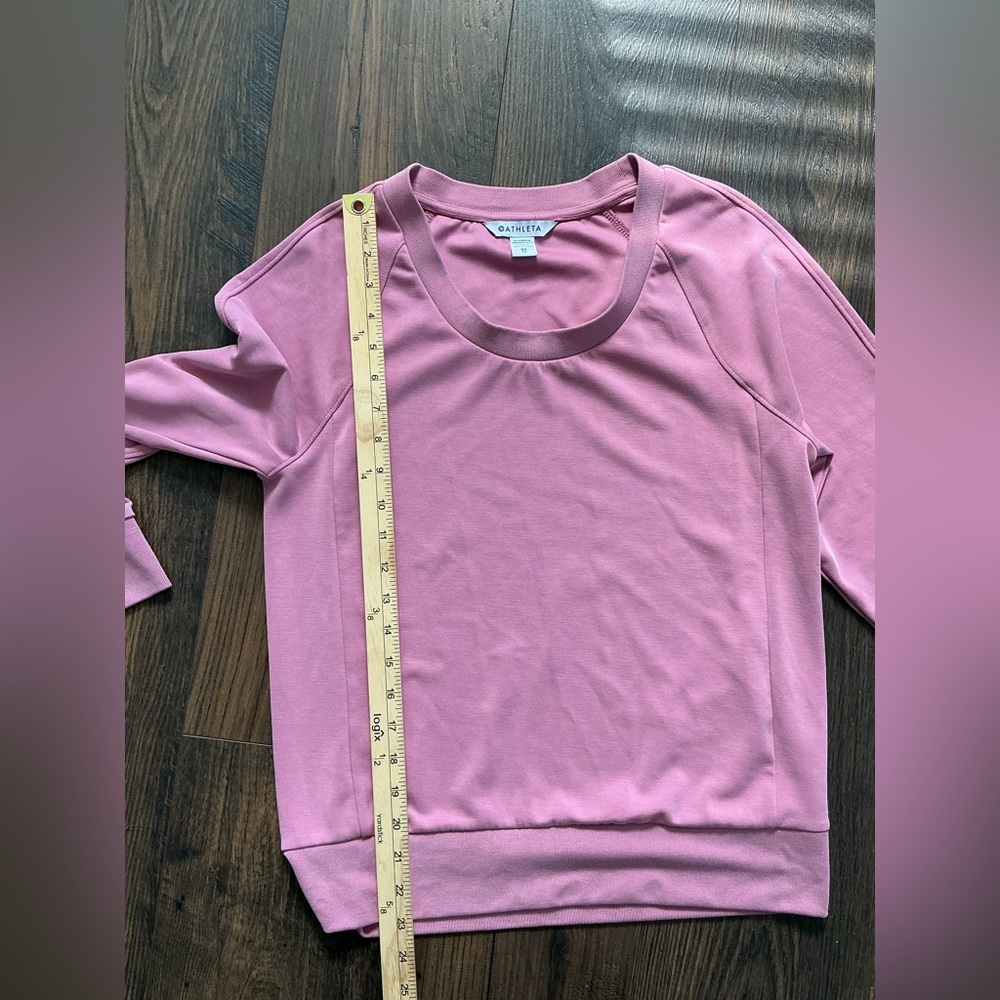 Athleta Women’s Seasoft Scoop Neck Sweatshirt Dusty Pink (Size XS) - Picture 5 of 7